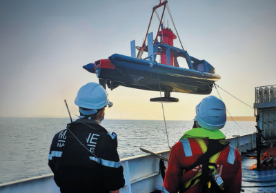 Exail customerstory empowering autonomy at sea drix usv deployed from oceanographic survey vessel