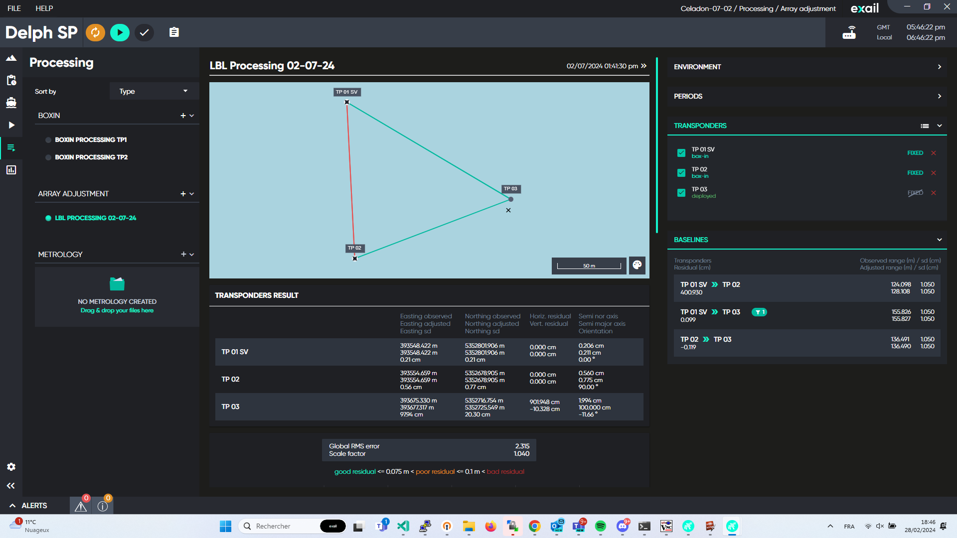 Exail dsp array ajustment