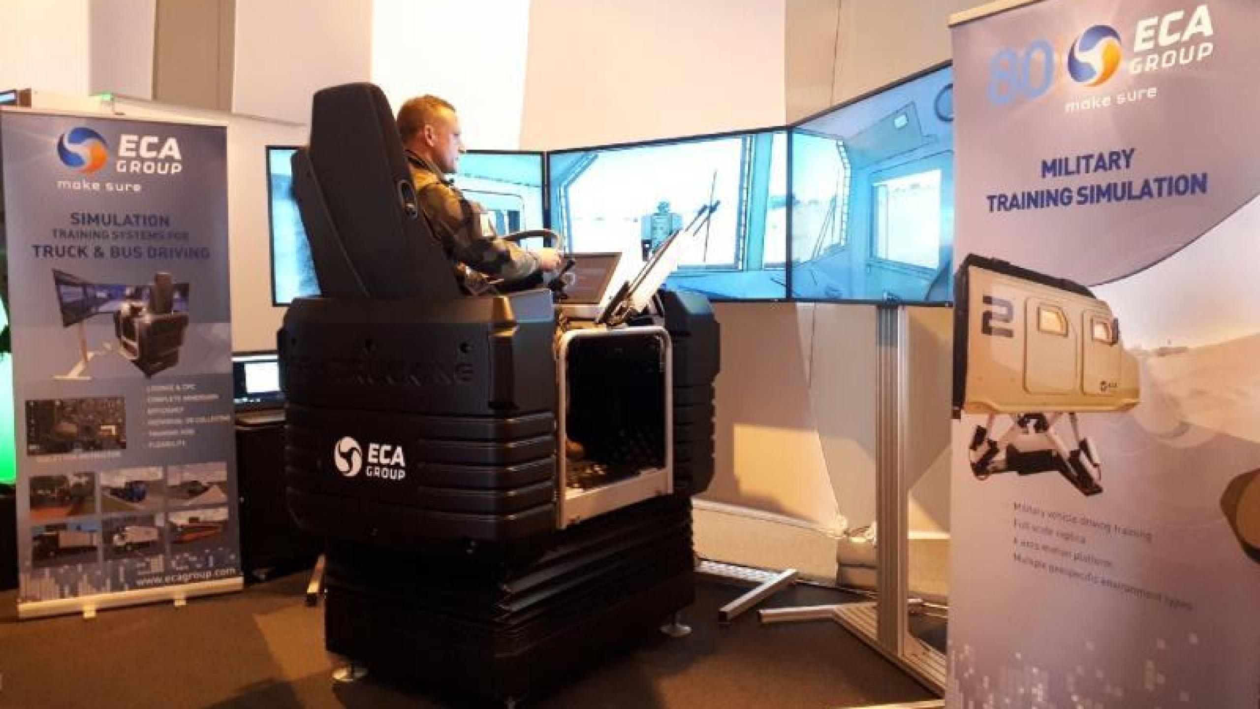 3030 800 600 eca group presents its latest land forces logistics heavy vehicle simulator for convoy missions at simops 2018 on booth
